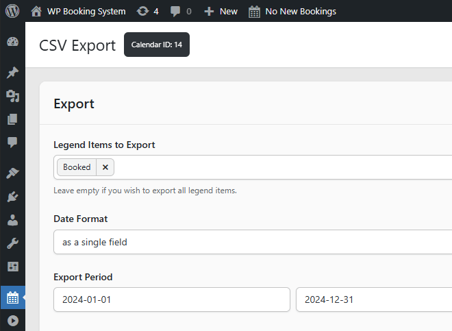 Export calendar events