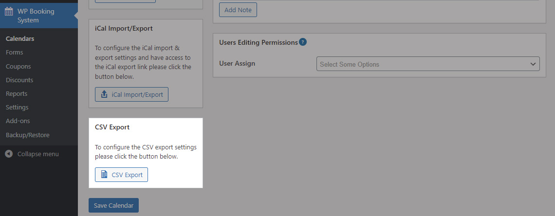 Export Calendar Events As A CSV File WP Booking System